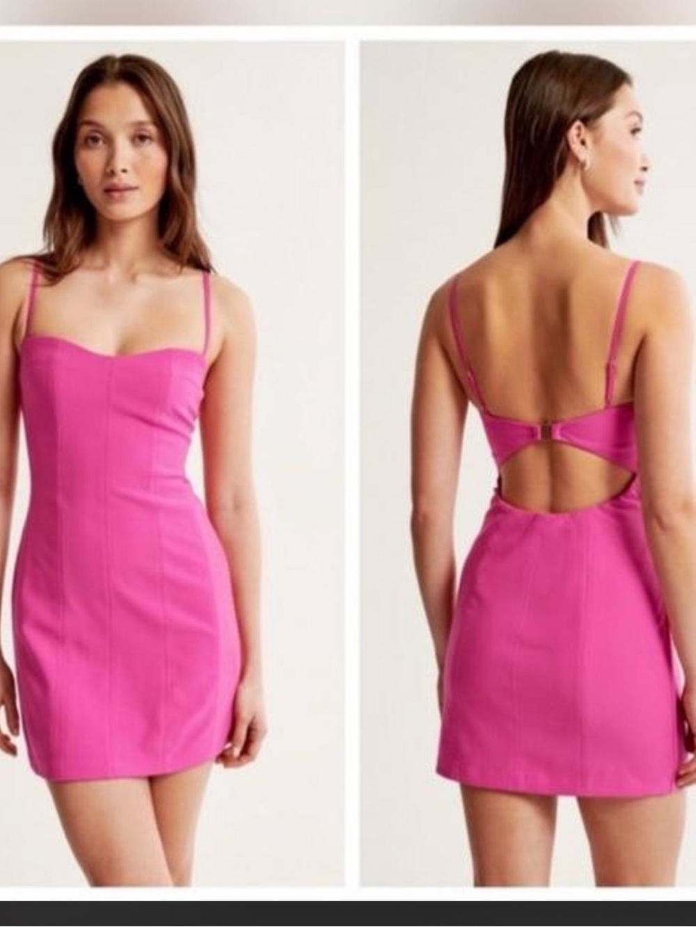 Fitted Pink Mini Dress with Open Back